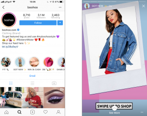 Instagram Stories Highlights on Boohoo